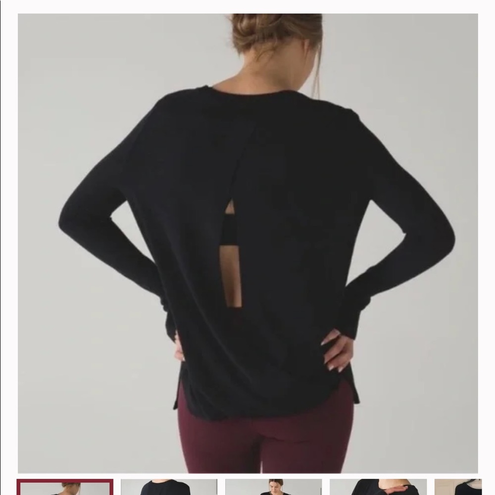 Black Lululemon bring it backbend sweater